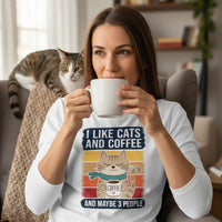 Load image into Gallery viewer, I Like Cats and Coffee Long Sleeve T-Shirt
