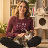 Load image into Gallery viewer, Life Is Better With Cats Long Sleeve T-Shirt
