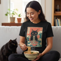Load image into Gallery viewer, Ramen Noodles Retro Cat T-Shirt
