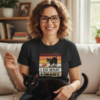 Load image into Gallery viewer, I Do What I Want Black Cat T-shirt
