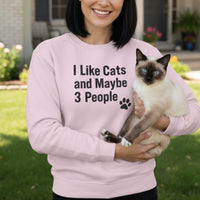 Load image into Gallery viewer, I Like Cats and Maybe 3 People Sweatshirt
