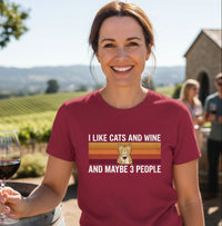 Load image into Gallery viewer, I lIke Cats And Wine T-Shirt
