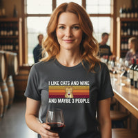 Load image into Gallery viewer, I lIke Cats And Wine T-Shirt